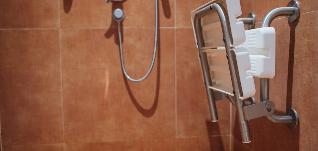 shower with seat for disabled and elderly