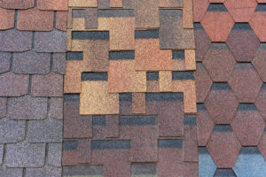 backdrop made of sets of flexible roofing material 