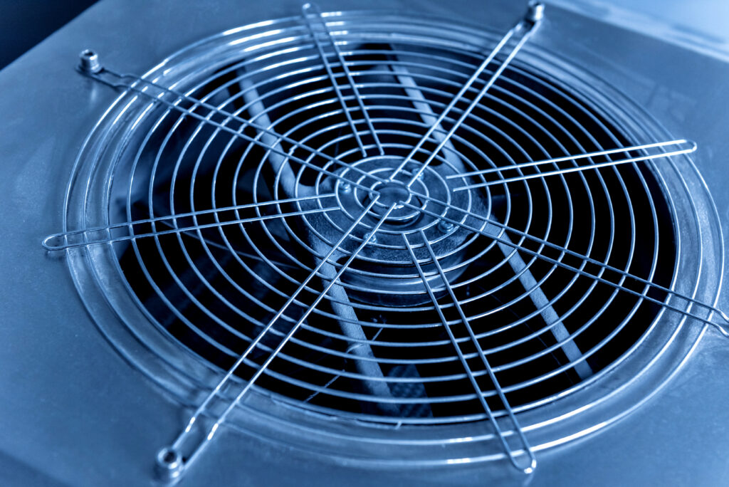 A top angle view of an HVAC unit