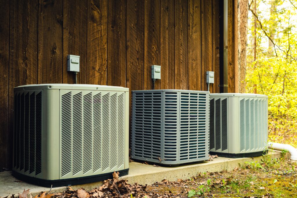 mutiple ac units sitting in a row