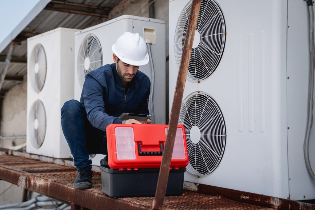 engineer checking the hvac system