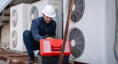 engineer checking the hvac system