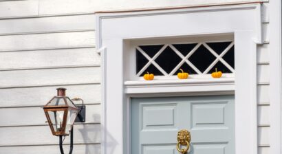 pumpkins on transom windows