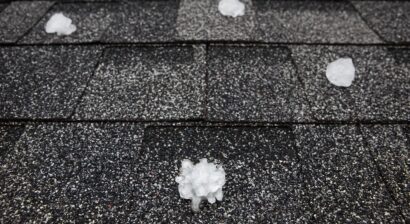 hail on roof after storm