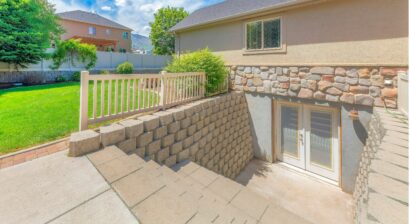 basement entrance with glass windows