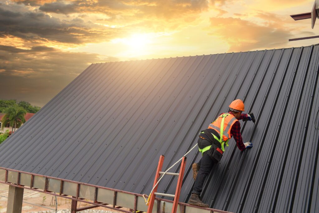 construction worker on roof