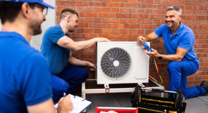 experienced hvac technicians performing maintenance