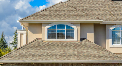 roof of home featuring nice windows