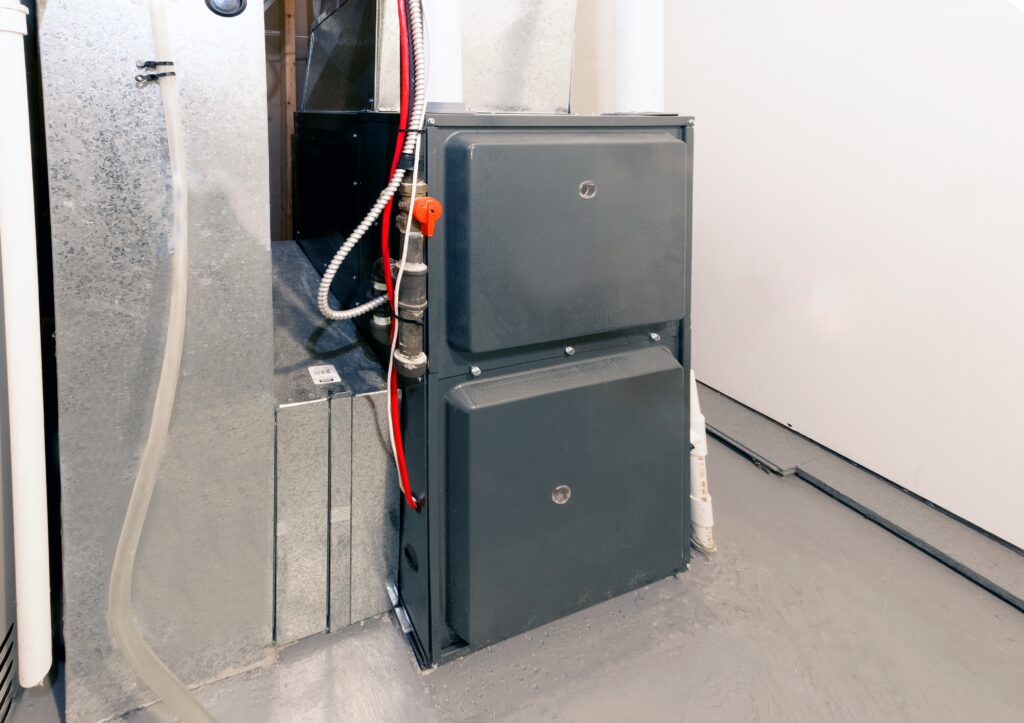 high energy furnace in home basement