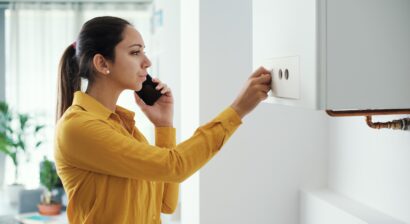 worried woman calling for a breaker emergency