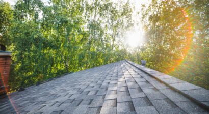renovated roof with shingles