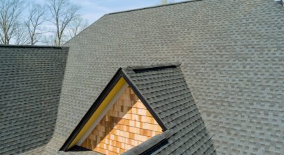 asphalt shingles on a new house