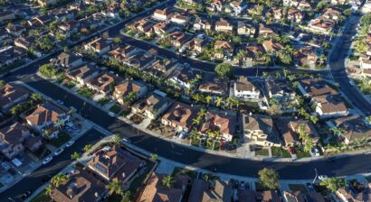 aerial view of neighborhood of homes