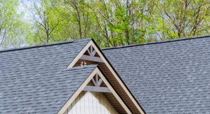 roof of newly built home with asphalt shingles