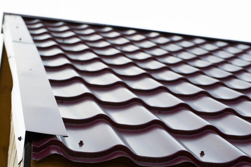 metal tile roof for the house