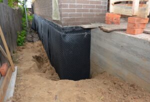 basement waterproofing with dimple mat