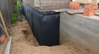 basement waterproofing with dimple mat