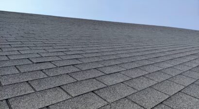 light steel shingles on the roof of a house