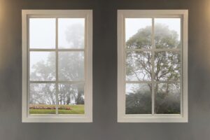 interior view of home with two windows