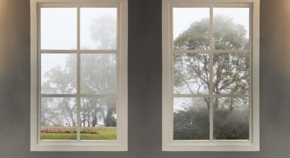 interior view of home with two windows