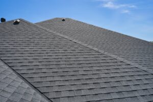 roof of the house made of shingles
