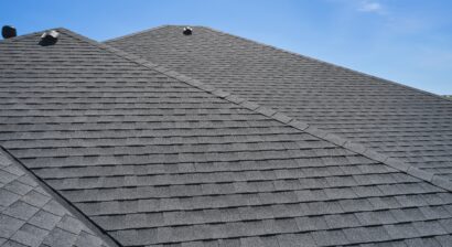 roof of the house made of shingles