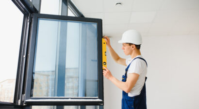 worker installing windows