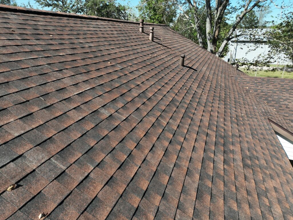 rustic brown shingles on roof
