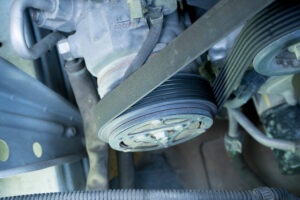 detail of ac compressor belt
