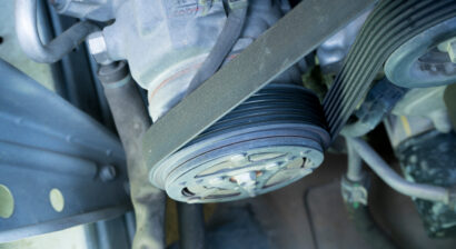 detail of ac compressor belt