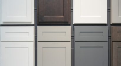 wood cabinet door samples displayed