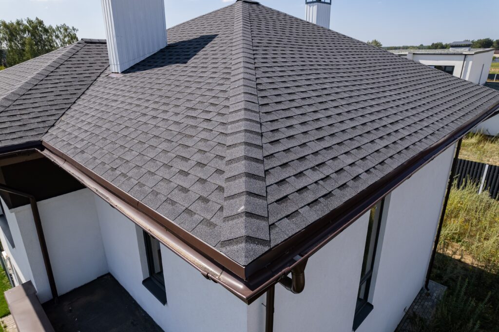 asphalt roofing shingles on a residential home