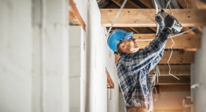 electrician working on system for a residential home
