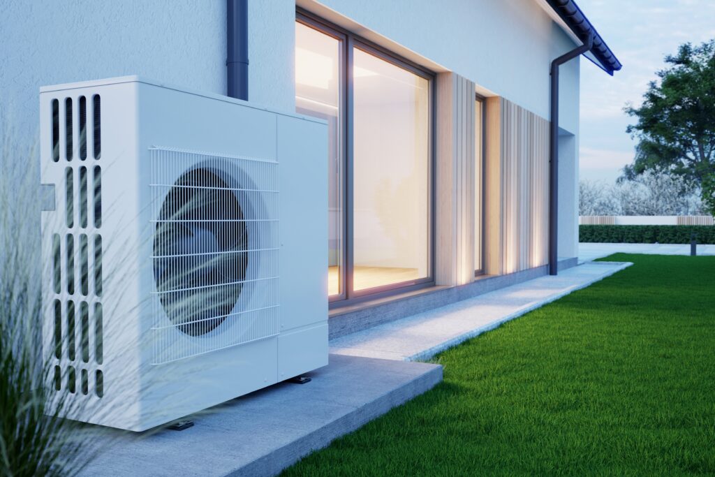 heat pump beside home