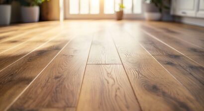 close up view of polished wooden flooring