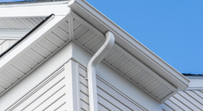 white siding on a residential home
