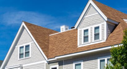 family home with blue sky in background