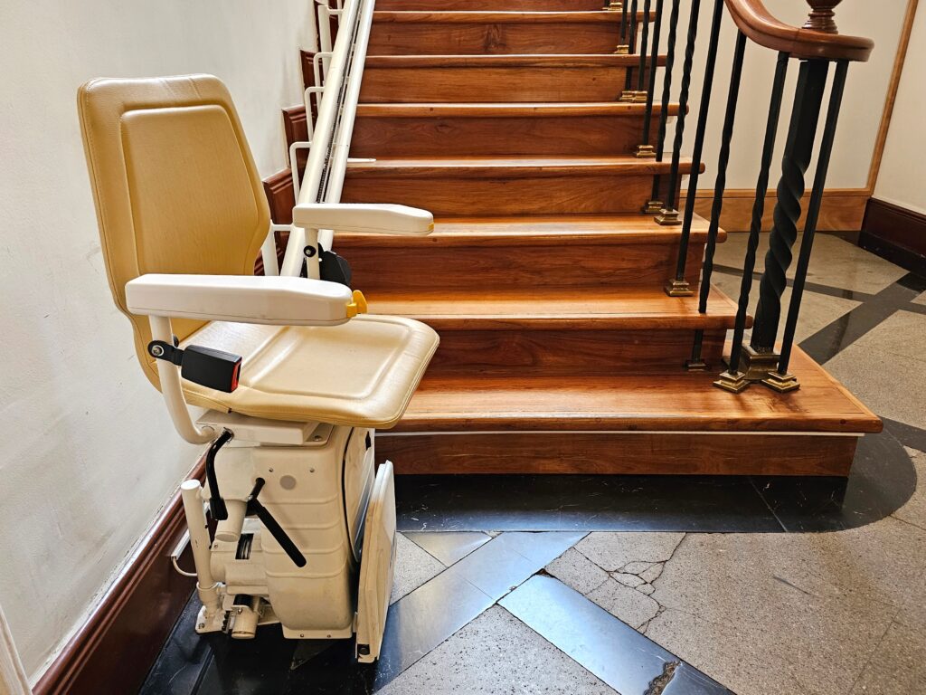 a stairlift for going up and down stairs
