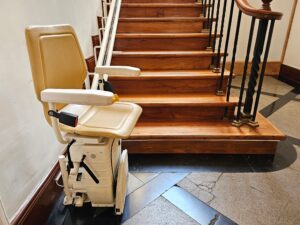 a stairlift for going up and down stairs