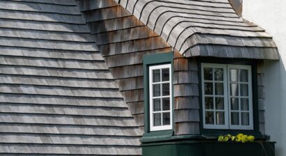 steep roof of a vintage building