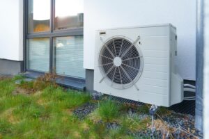 newly built home with heat pump