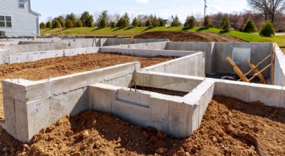 concrete foundation for a new house