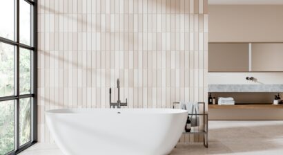 bathroom with freestanding tub