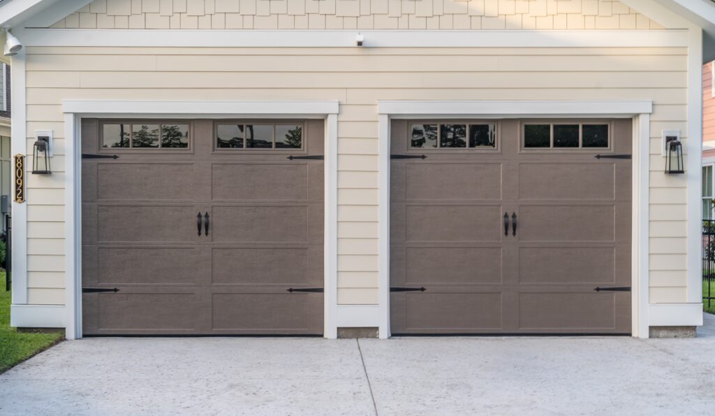 double brown garage door