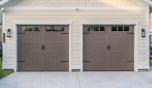 double brown garage door