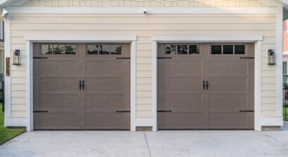 double brown garage door