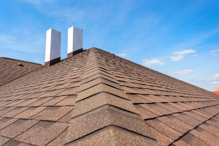 photo of new roof against a blue sky