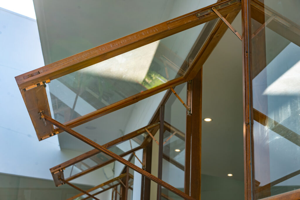 wooden awning windows opening vintage style