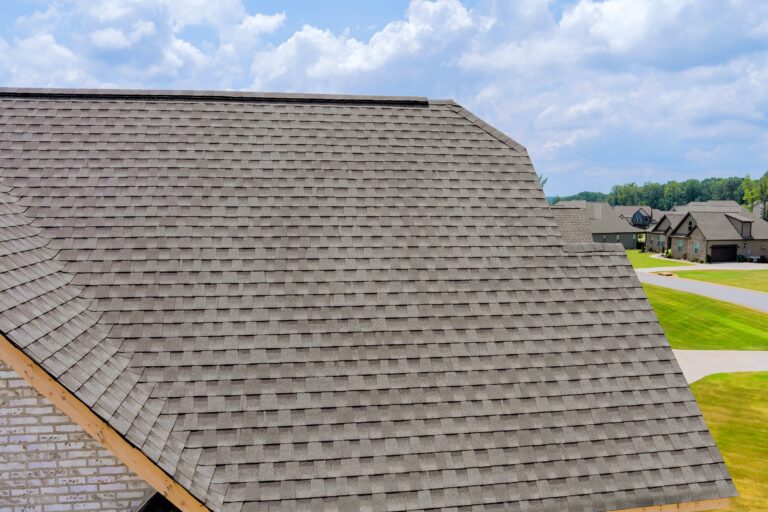 new shingles on a residential roof