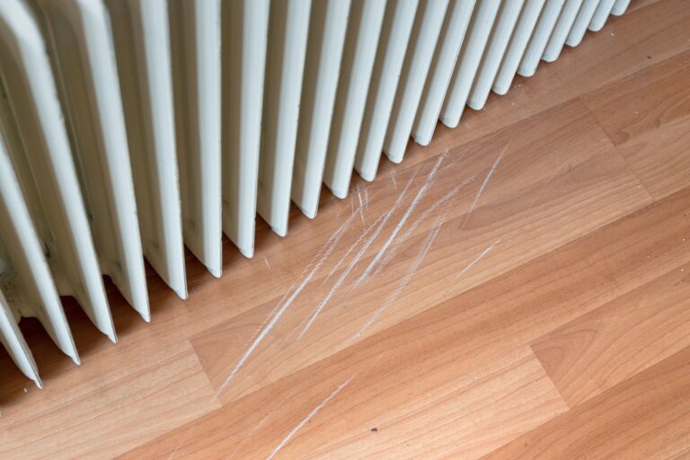 aerial view of scratching on floor